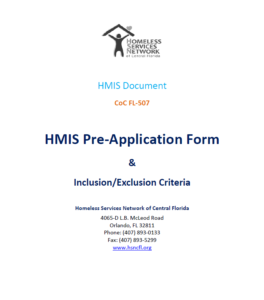 HMIS Pre Application Form
